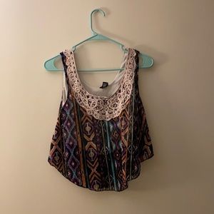 Sheer Aztec Crop Top